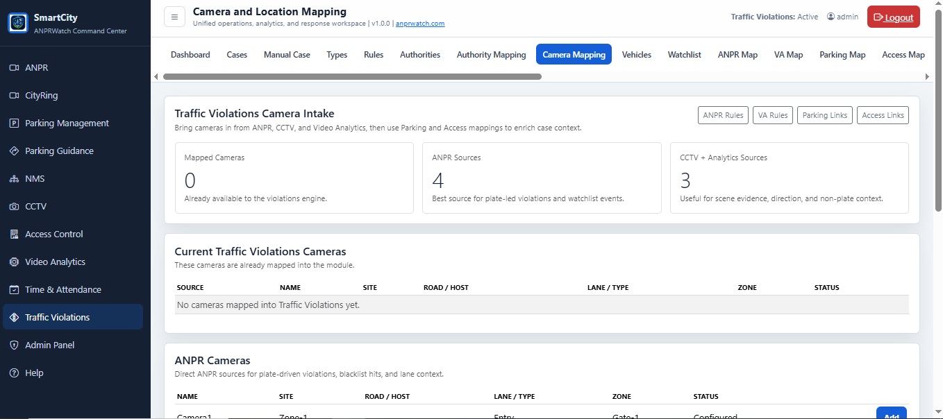 Traffic Violations Camera and Location Mapping screenshot